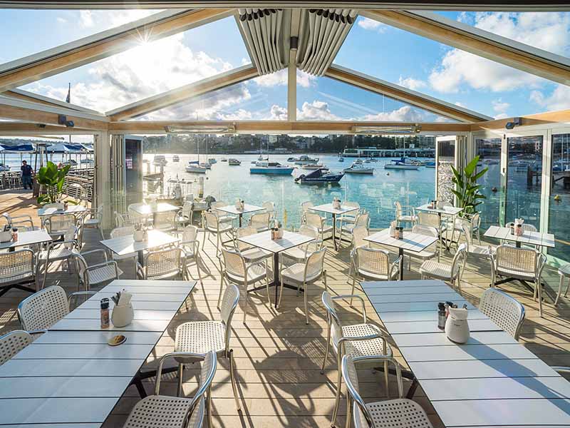 retractable roof over restaurant for all weather protection