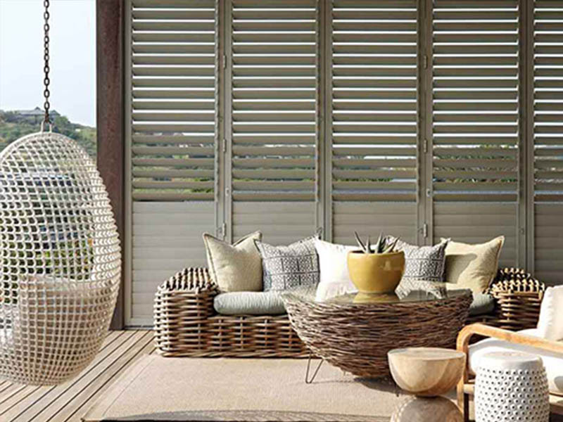 External Aluminium shutters or louvres block out sun and rain