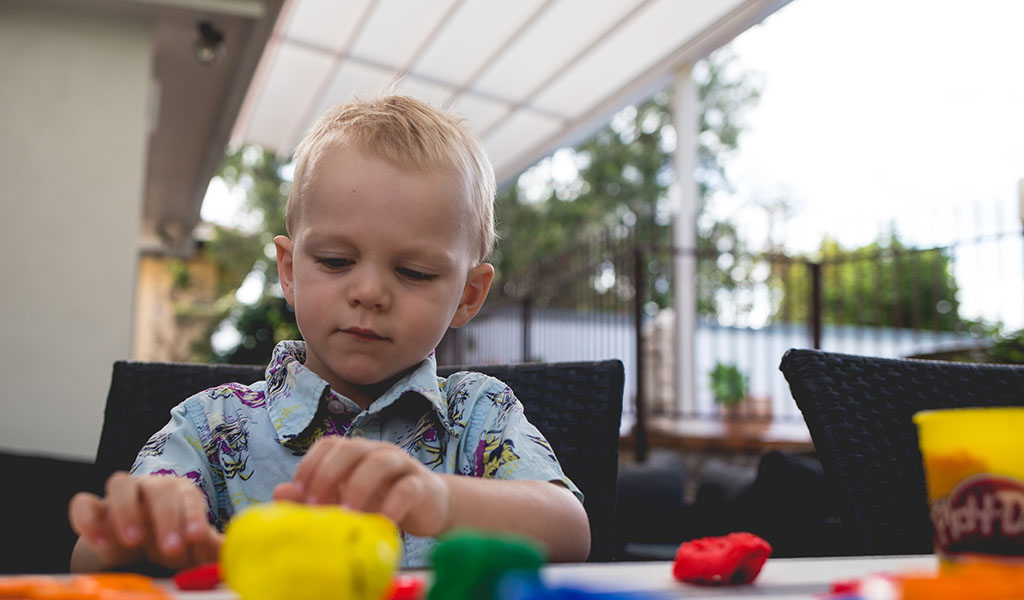 retractable roof covering child playing