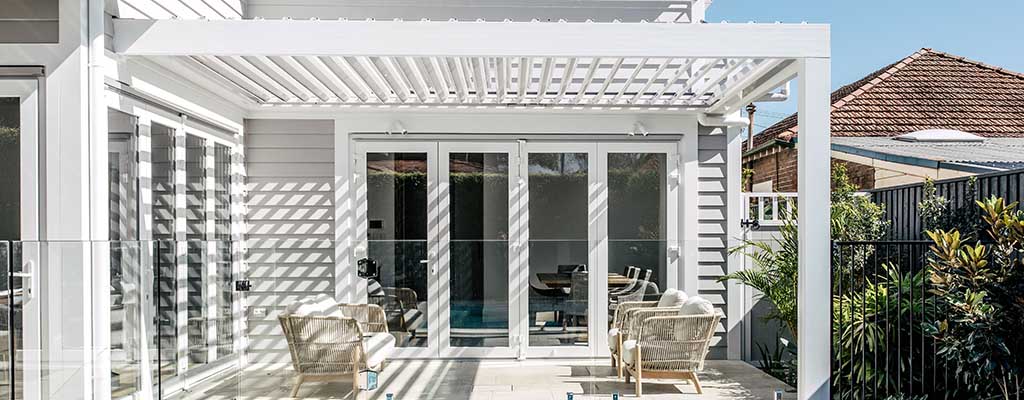 Operable Louvre Roof over outdoor area