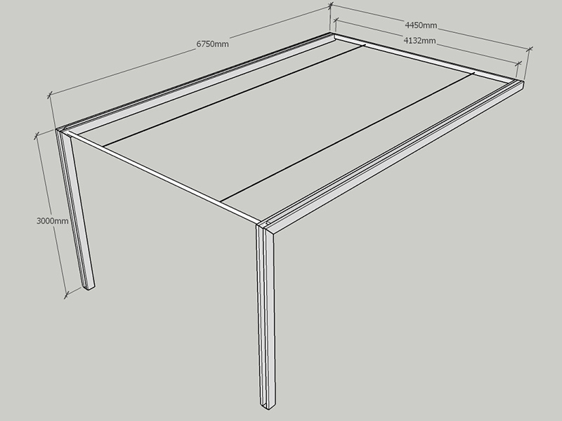 Retractable shade sail custom frame design