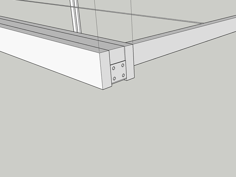 Rear design of custom made frame for retractable shade sail